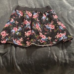 Joe B Black Floral Skater Skirt